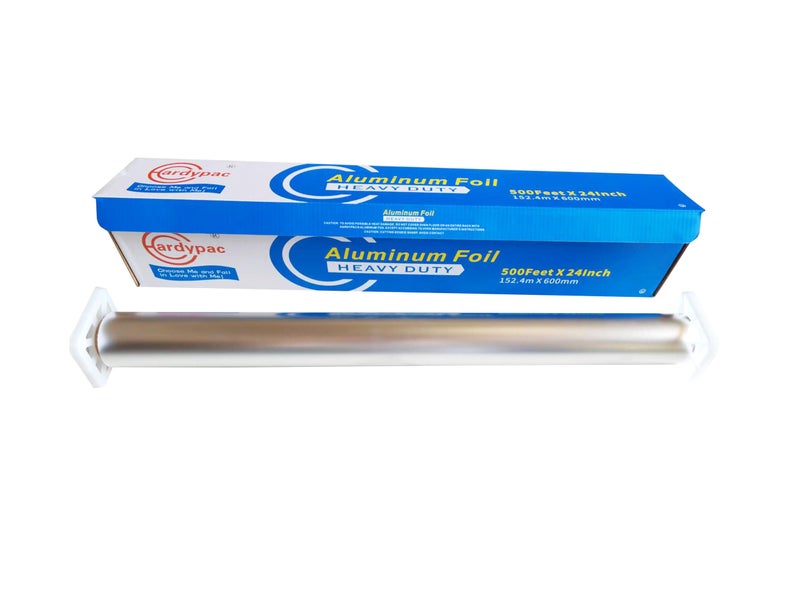 Hardypac 24 Inch Extra Wide Aluminum Foil Roll, 1000SQFT, 24 Inch Width x 500 Feet Length, Heavy Duty Aluminum Foil for Commercial, industrial, professinal, catering, roasting, baking, cooking grill and bbq - Image 2